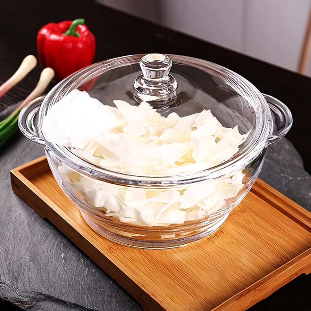 Transparent Glass Baking Dish with Cover | Clear Glass Cookware with Matching Lid