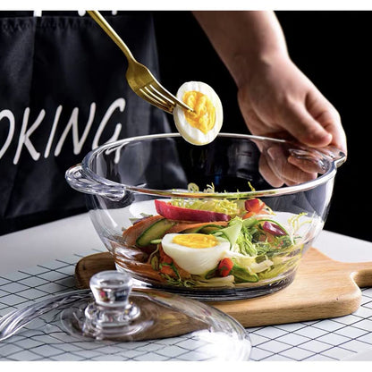 Transparent Glass Baking Dish with Cover | Clear Glass Cookware with Matching Lid