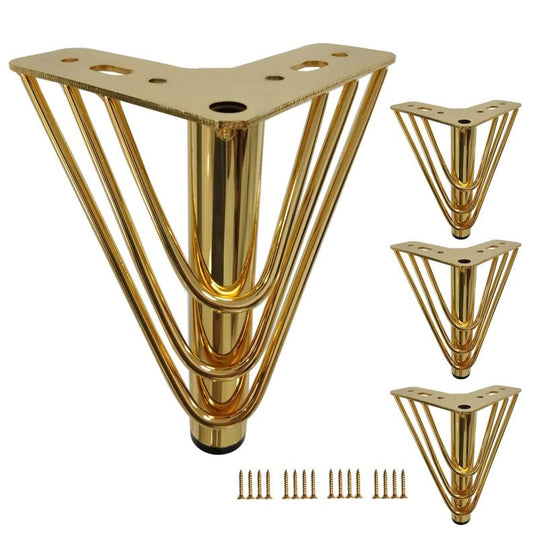 4PC Metal Furniture Legs, Latest Style Coffee Table Sofa Feet Kitchen Table Legs Bathroom Cabinet Cupboard Feet, DIY Furniture Hardware, 4 Inch